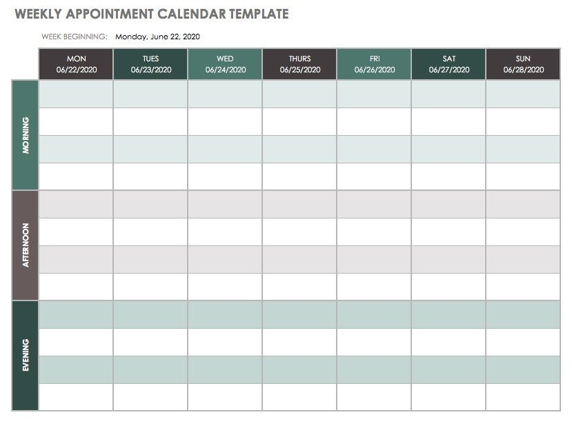 Employee Monday To Sunday Schedule : Free Calendar Template