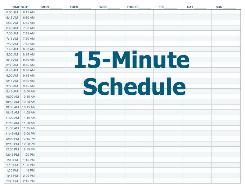 excel 15 minute schedule template printable paper template