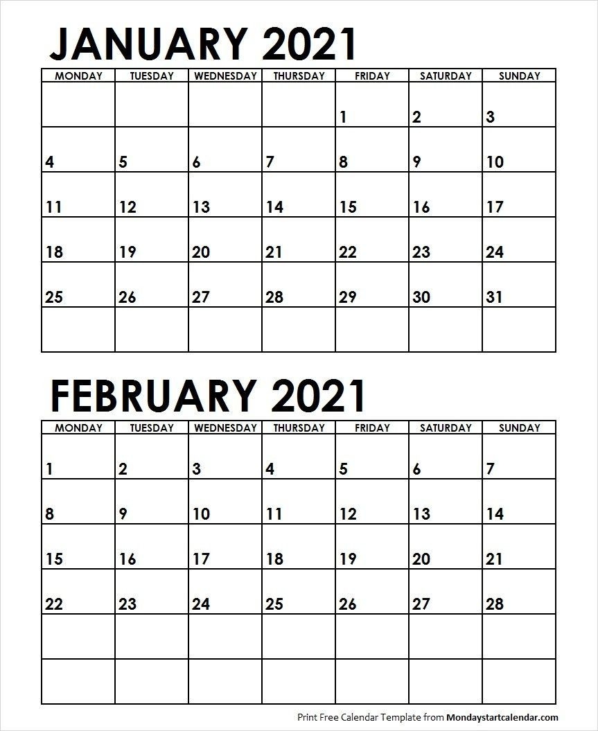 february calendar 2021 monday start | february calendar