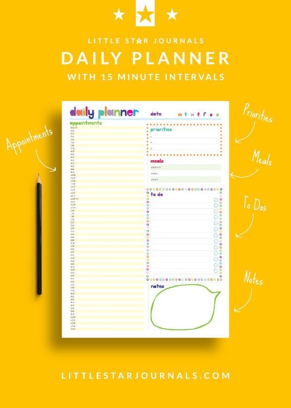 Free 15 Minute Daily Planner Printable | Daily Planner