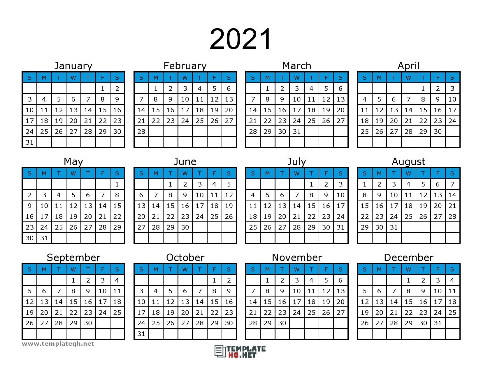 Free 2021 Calendar Printable Di 2020