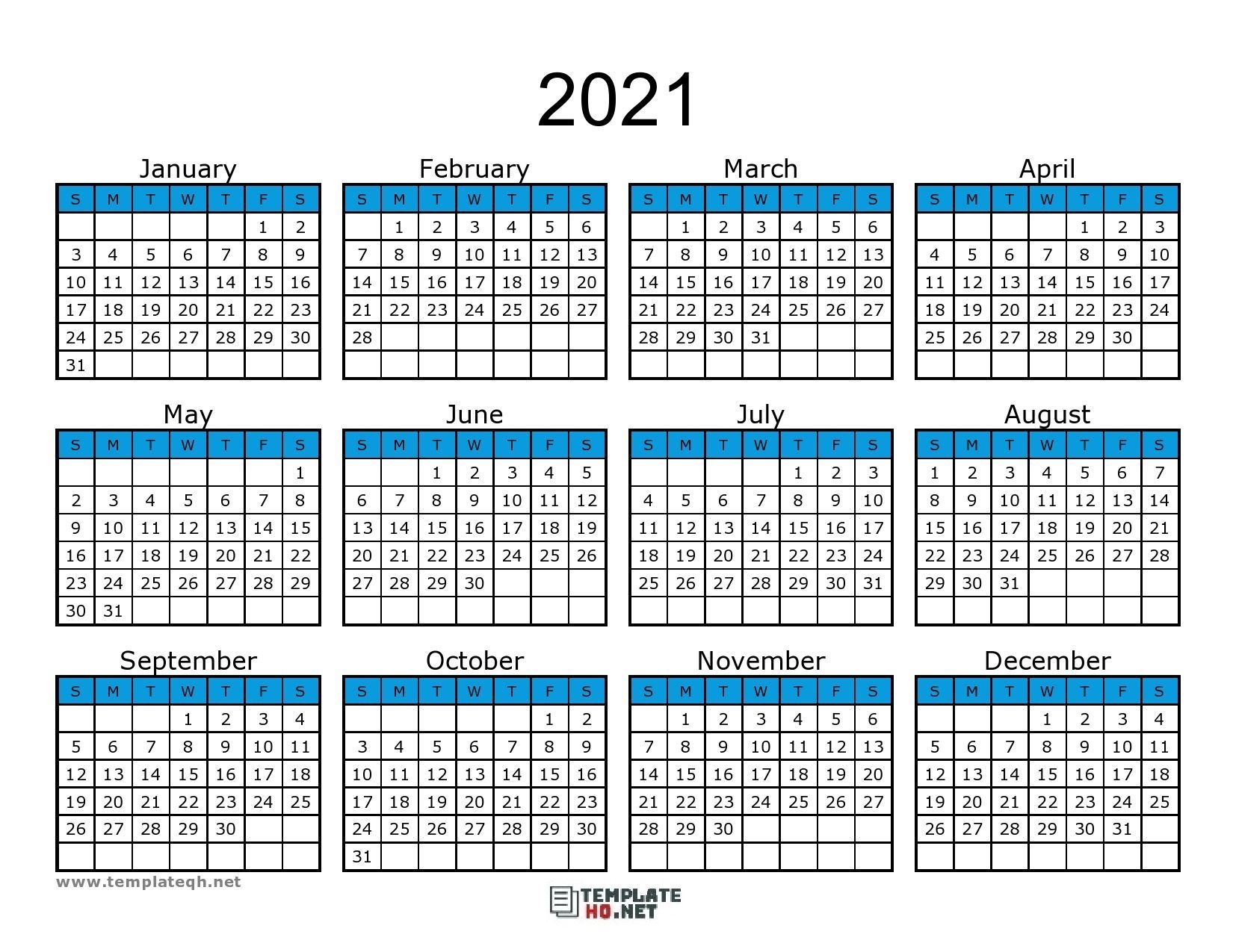 free 2021 calendar printable di 2020