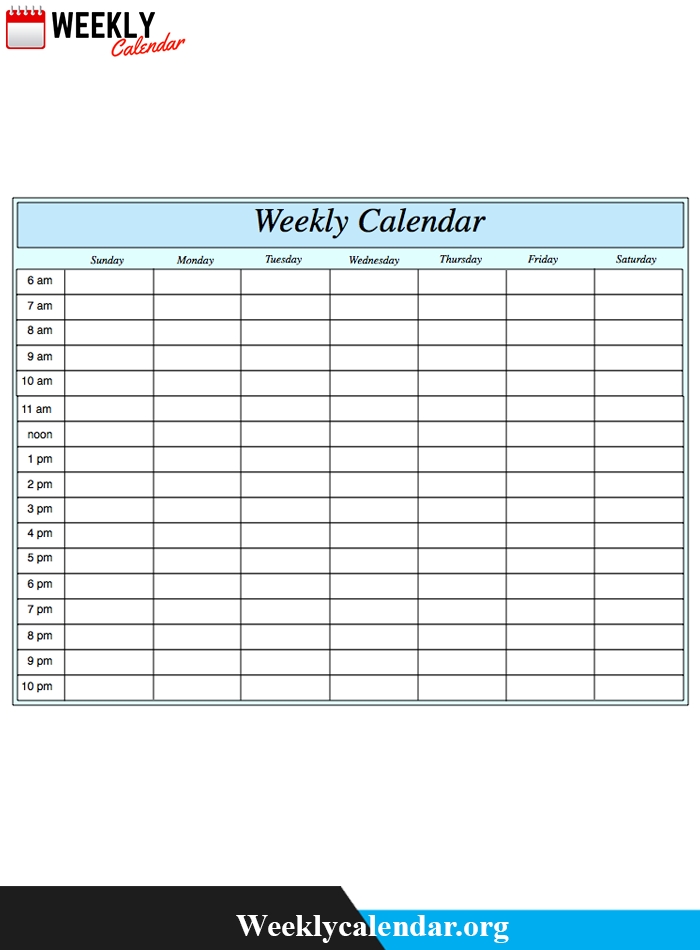 Free Blank Printable Weekly Calendar 2021 Template In Pdf