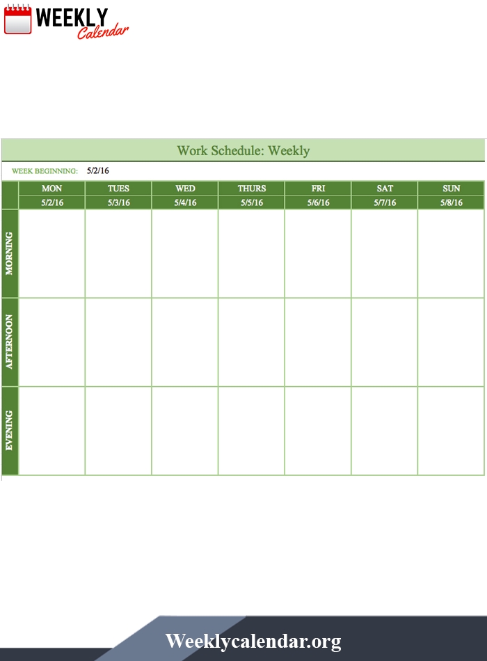 Free Blank Printable Weekly Calendar 2021 Template In Pdf