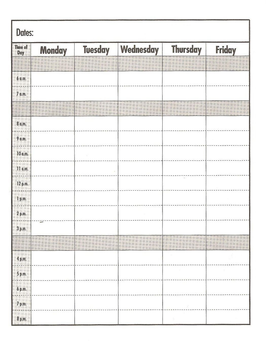 Free Calendar Template With Time Slots And Lines Example Calendar