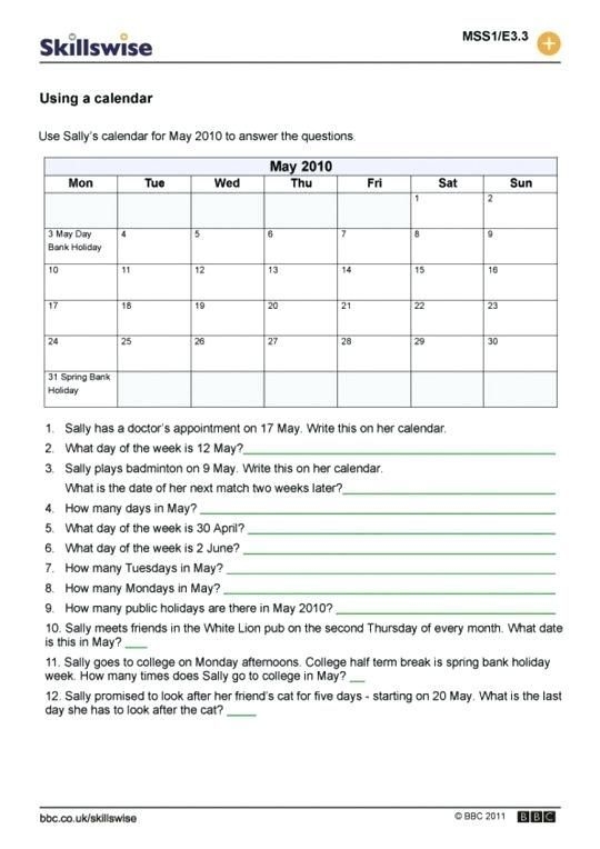 free calendar worksheets for grade 2 design 4 | 2nd grade