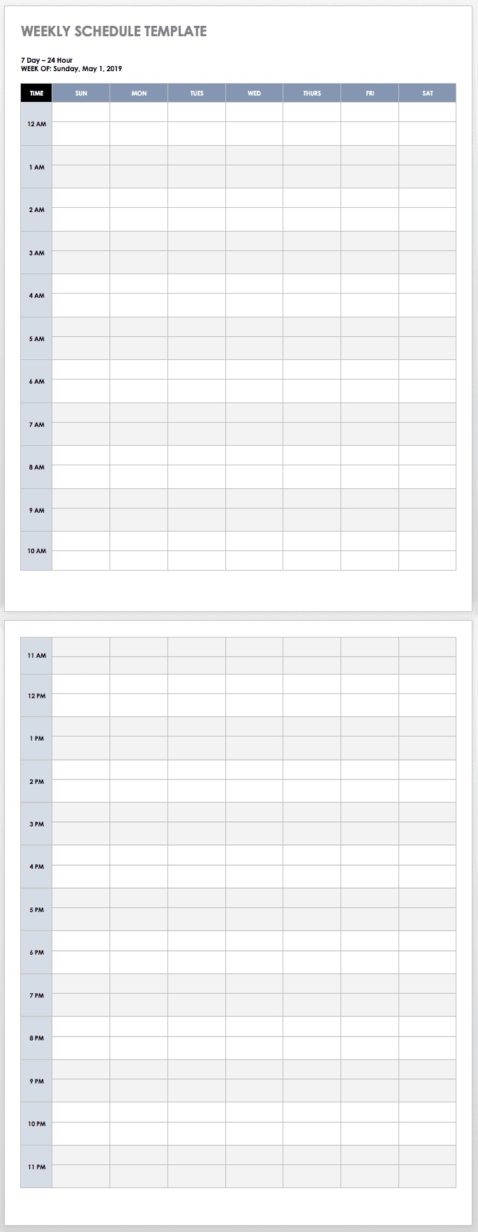 free daily schedule template 15 minute increments