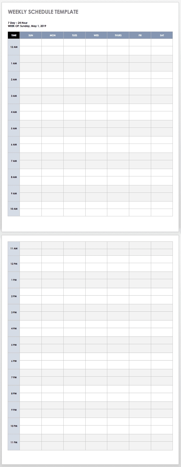 printable daily schedule 15 minute increments pdf