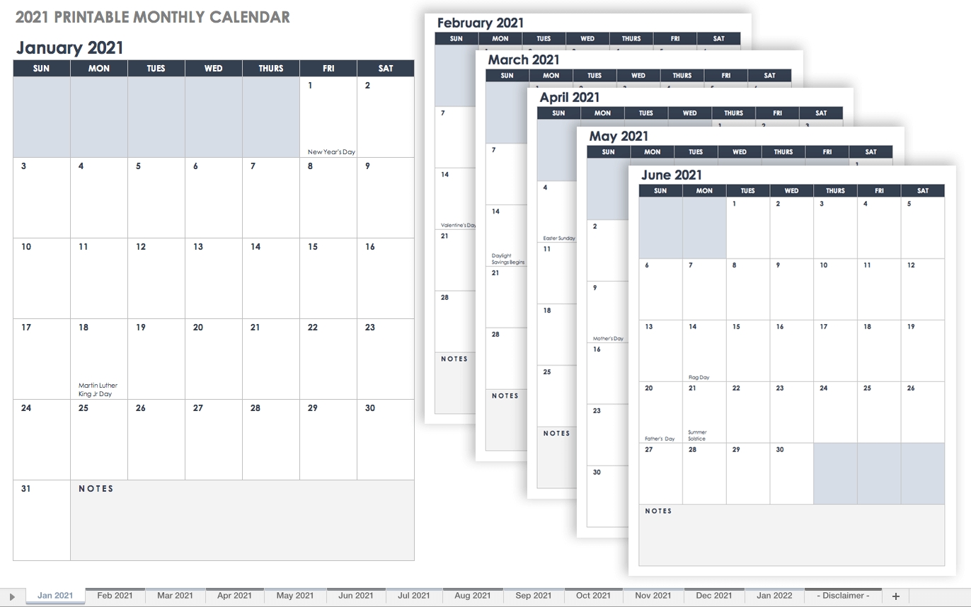 Free Downloadable 2021 Word Calendar / 2021 Printable