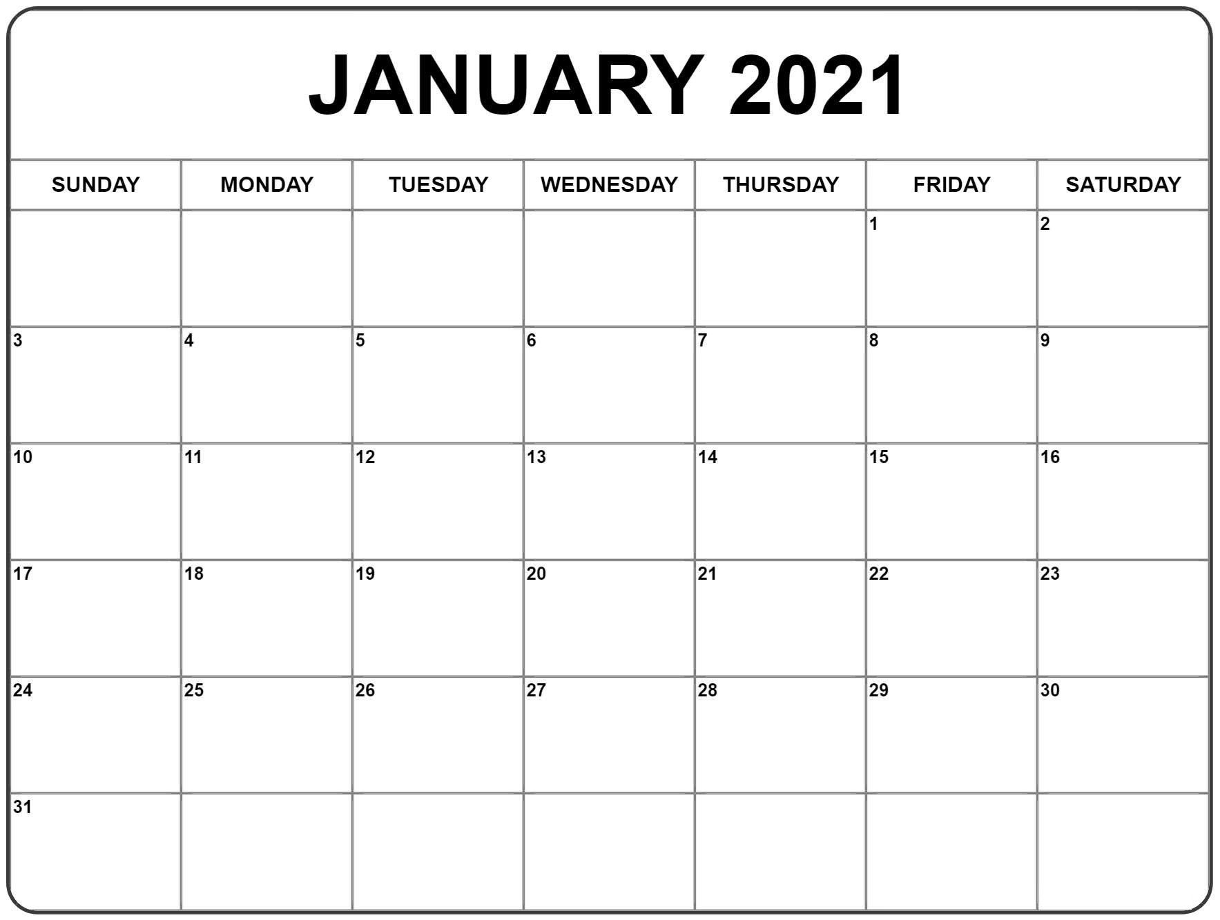 Free Downloadable 2021 Word Calendar / Microsoft Word