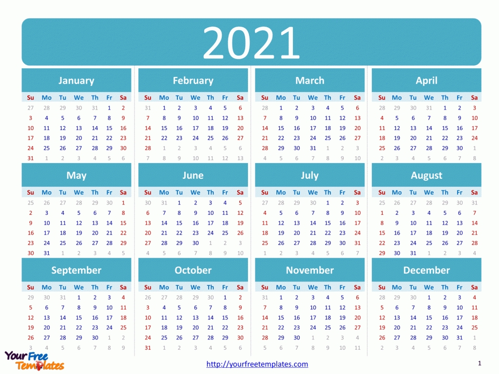 Free Editable 2021 Calendars In Word : Free Printable