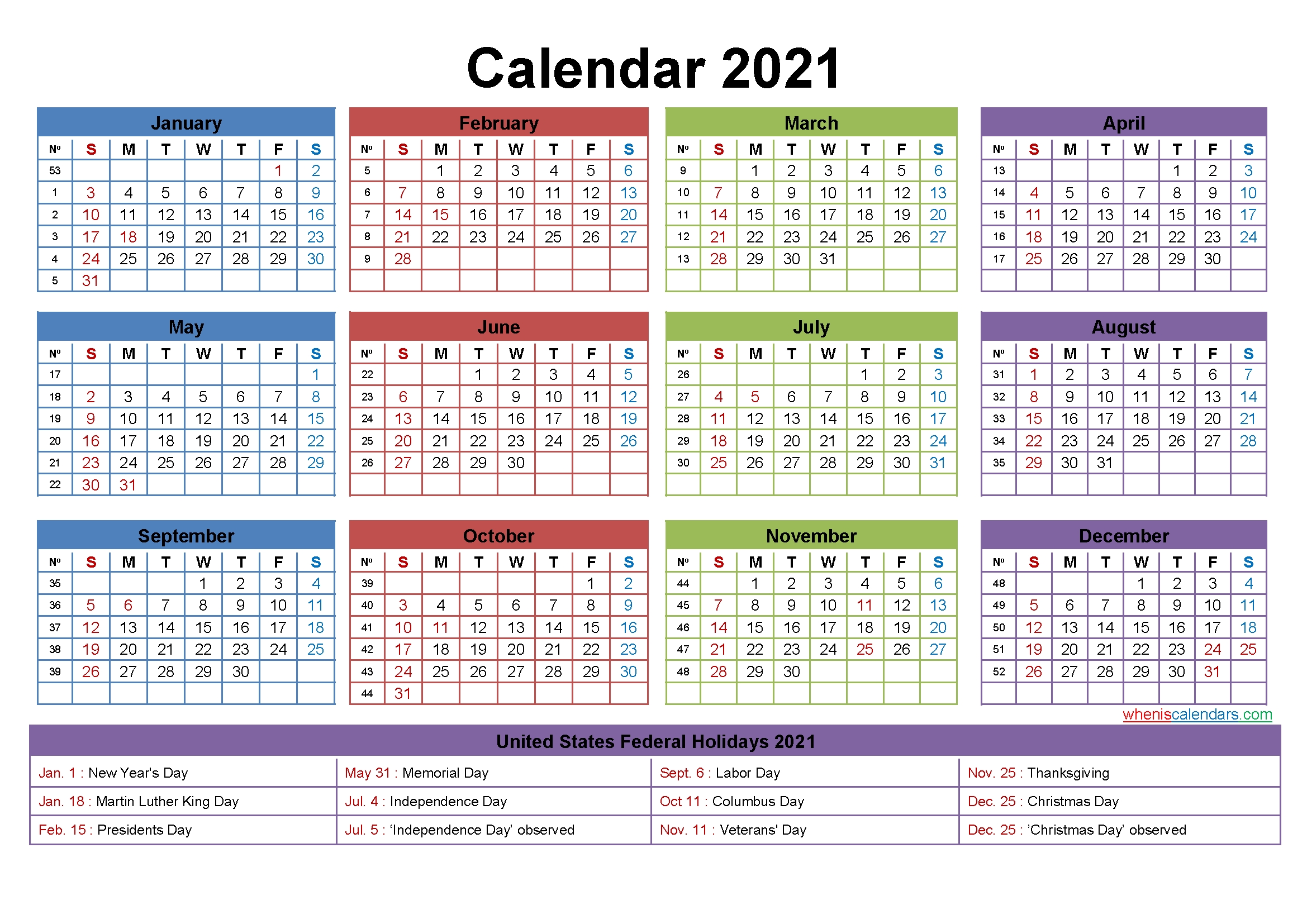 Free Editable Calendar Template 2021 Template No Ep21y24