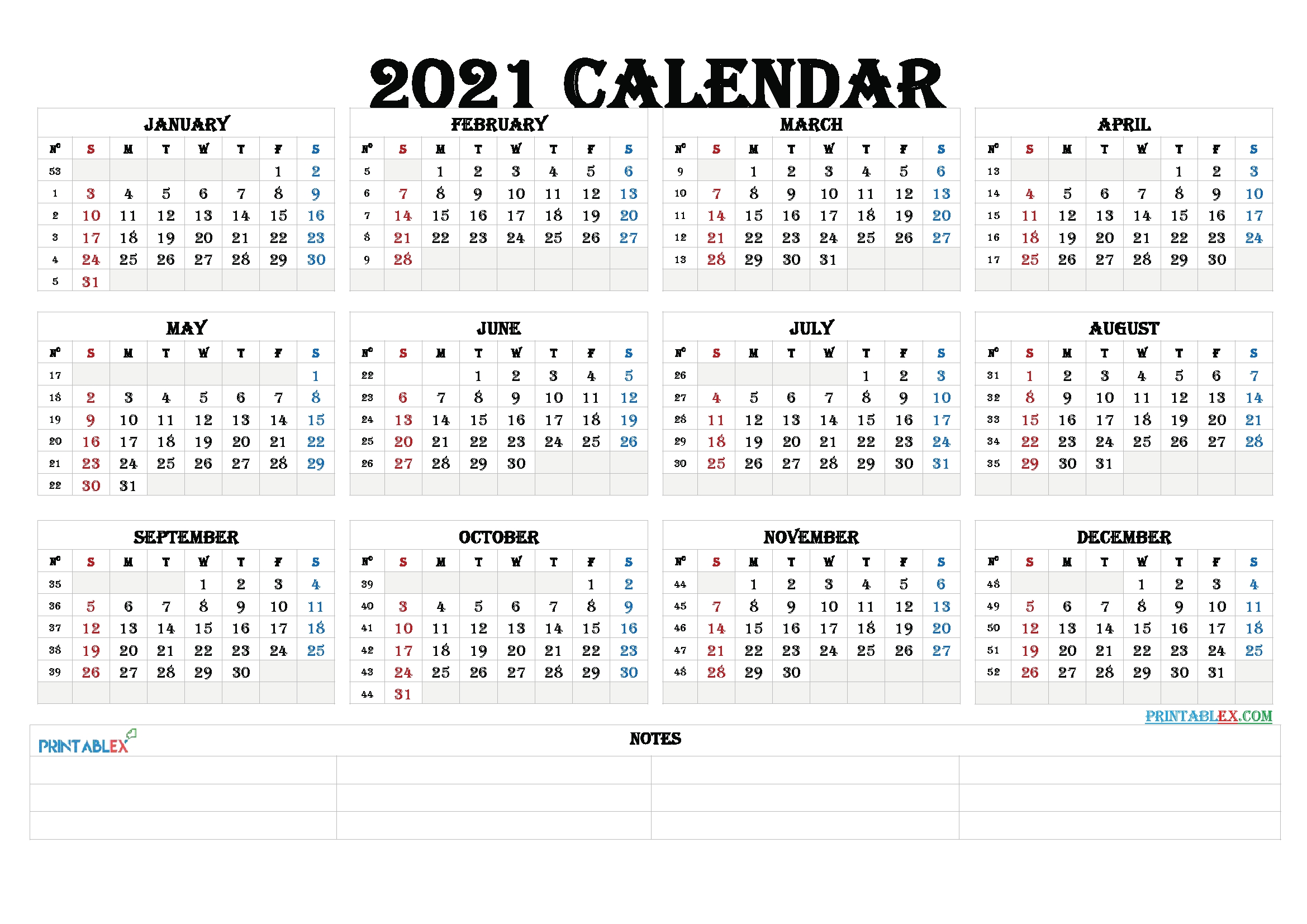 free editable weekly 2021 calendar : 2021 editable