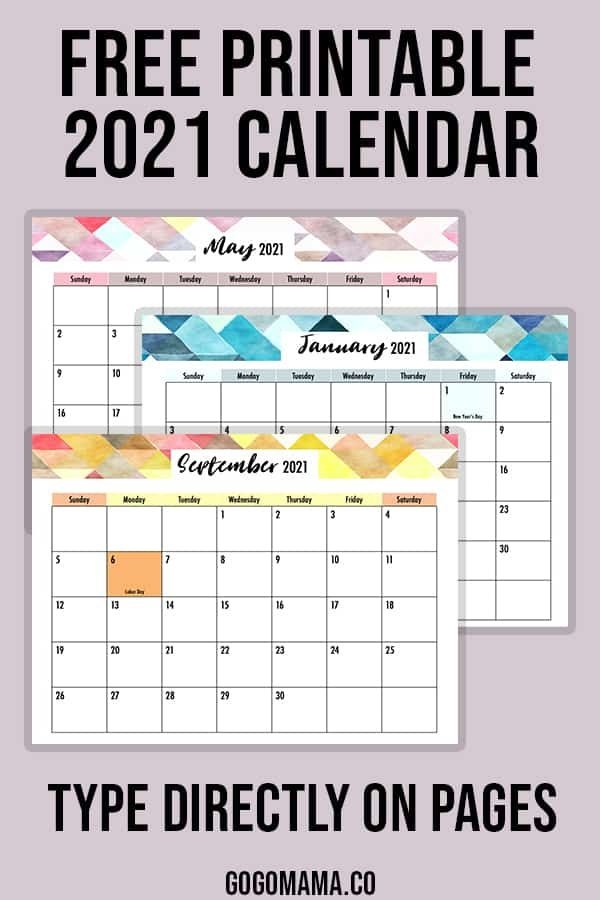 Free Editable Weekly 2021 Calendar Monthly Calendar 2021