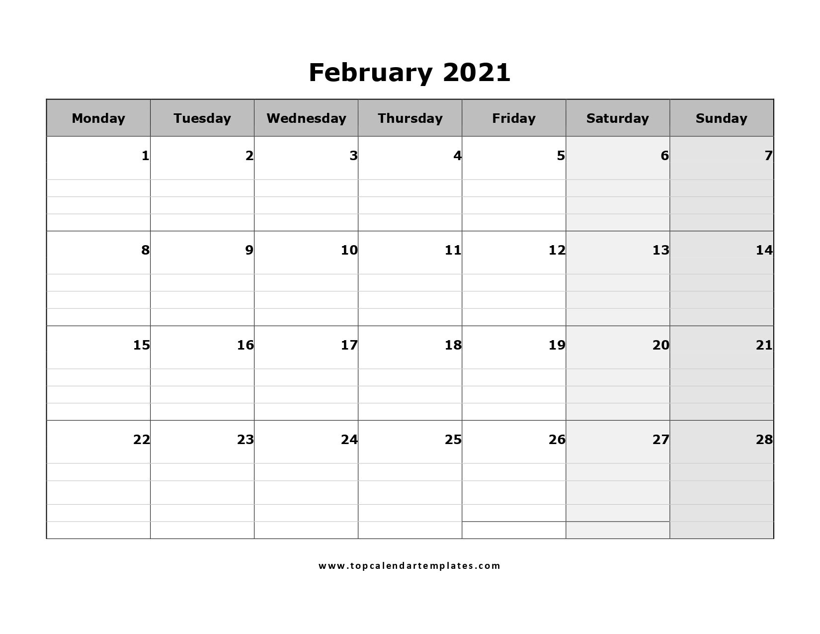 Free Editable Weekly 2021 Calendar : Printable 2021