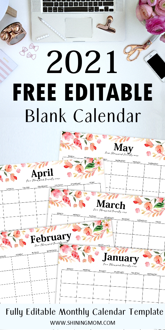 free fully editable 2021 calendar template in word in 2020