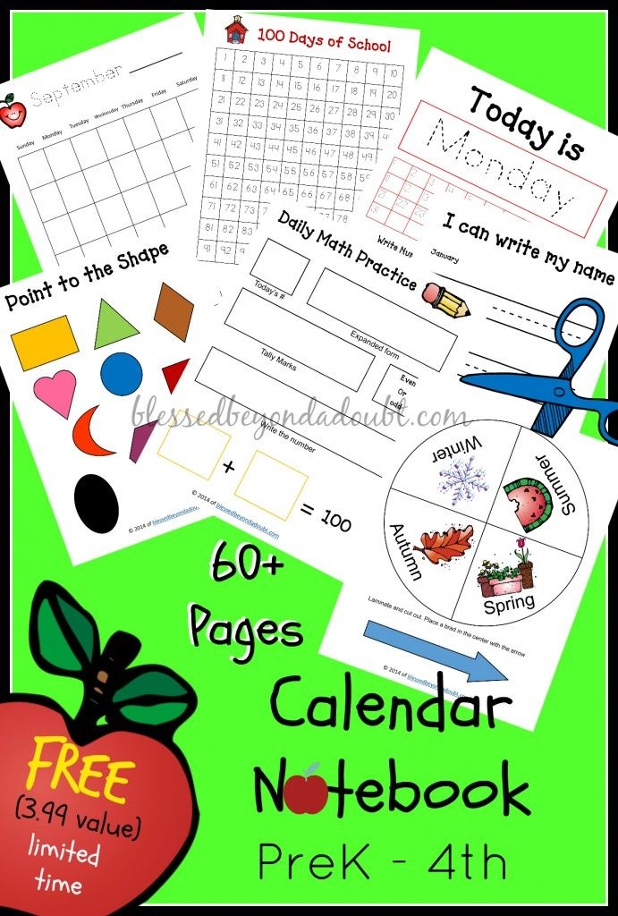 free homeschool calendar notebook prek 4th (3 99 value