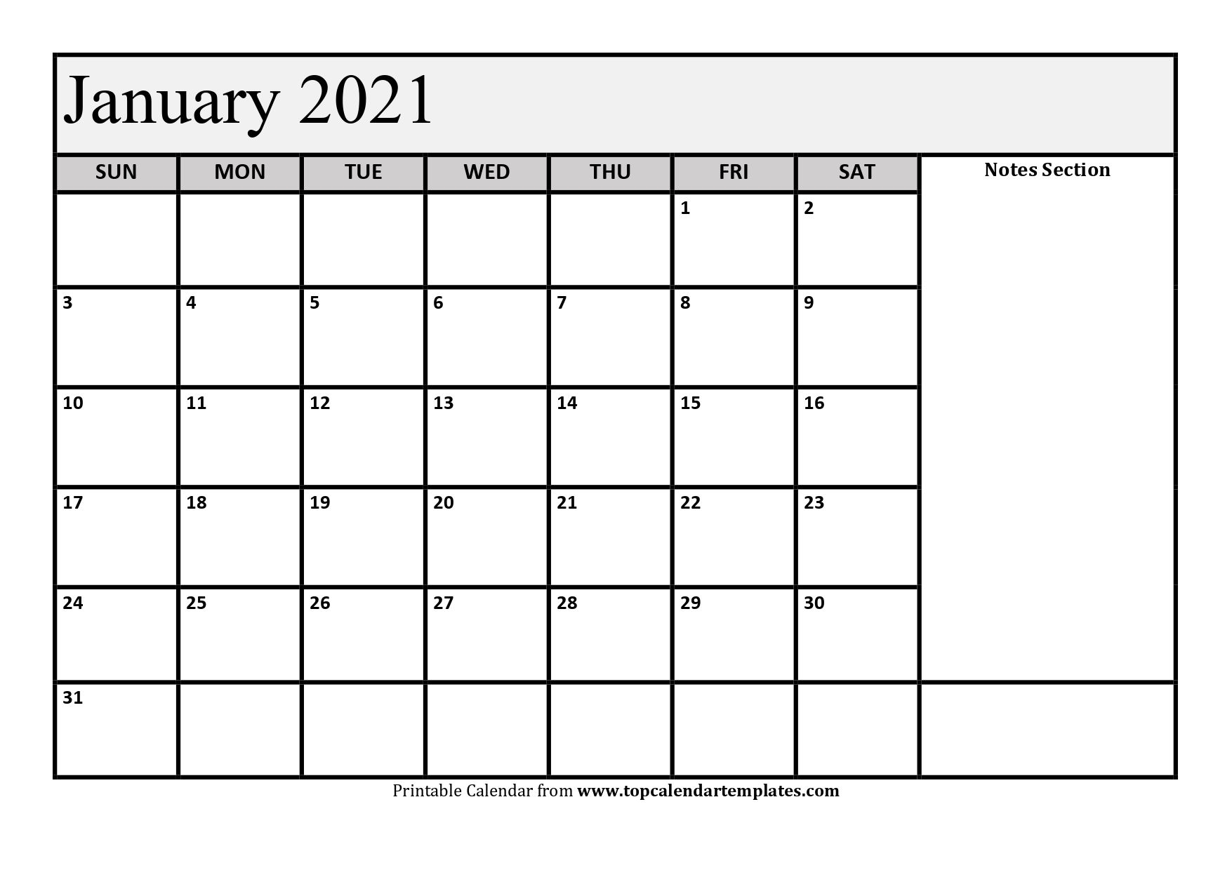 free january 2021 calendar printable (pdf, word)