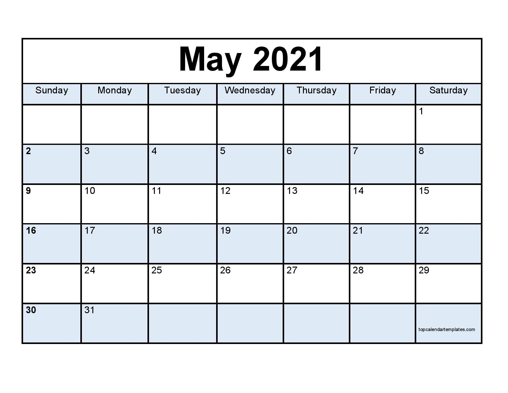 free may 2021 calendar printable blank templates