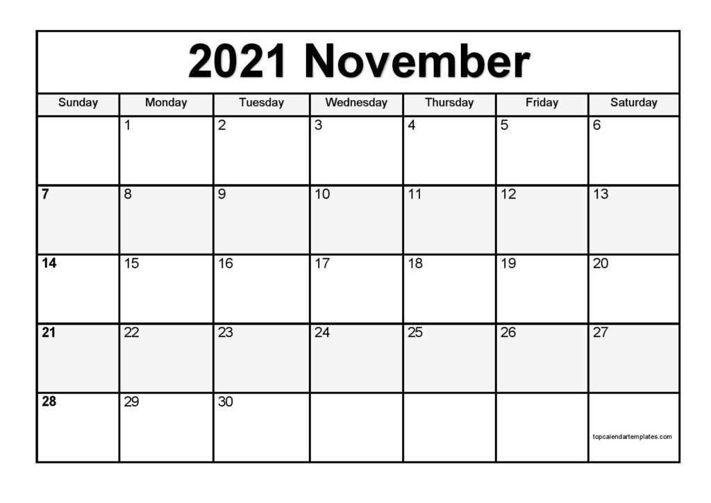 free november 2021 calendar printable blank templates