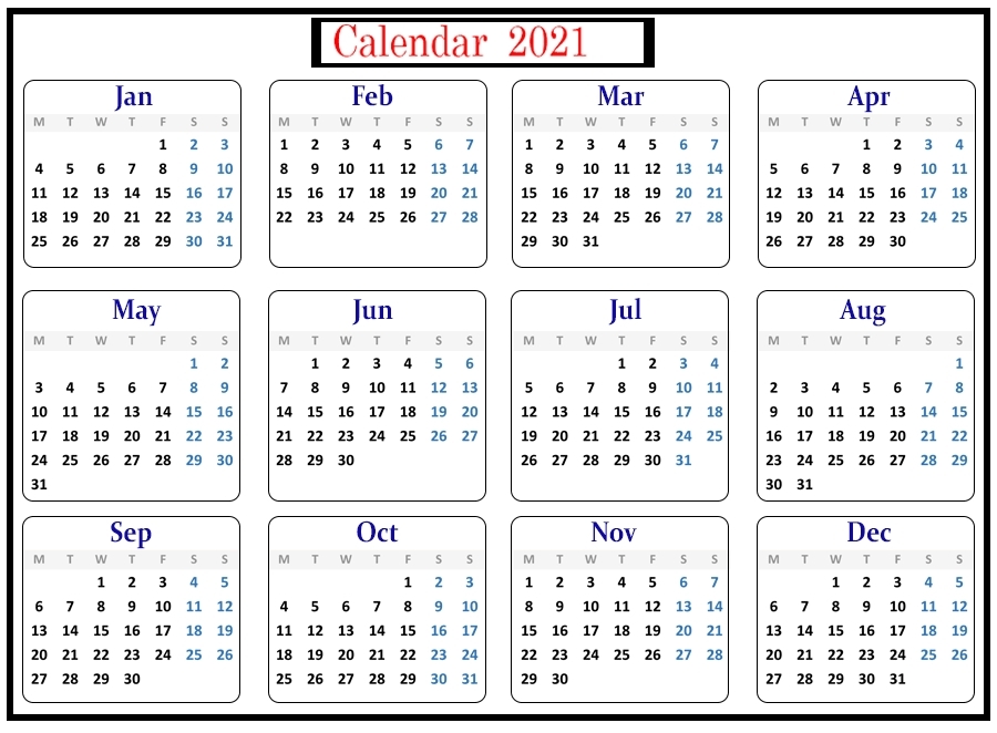 Free Online Printable Calendar 2021 May For All Users