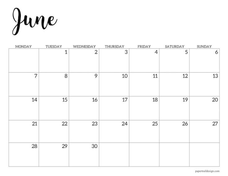 free printable 2021 calendar monday start | paper trail