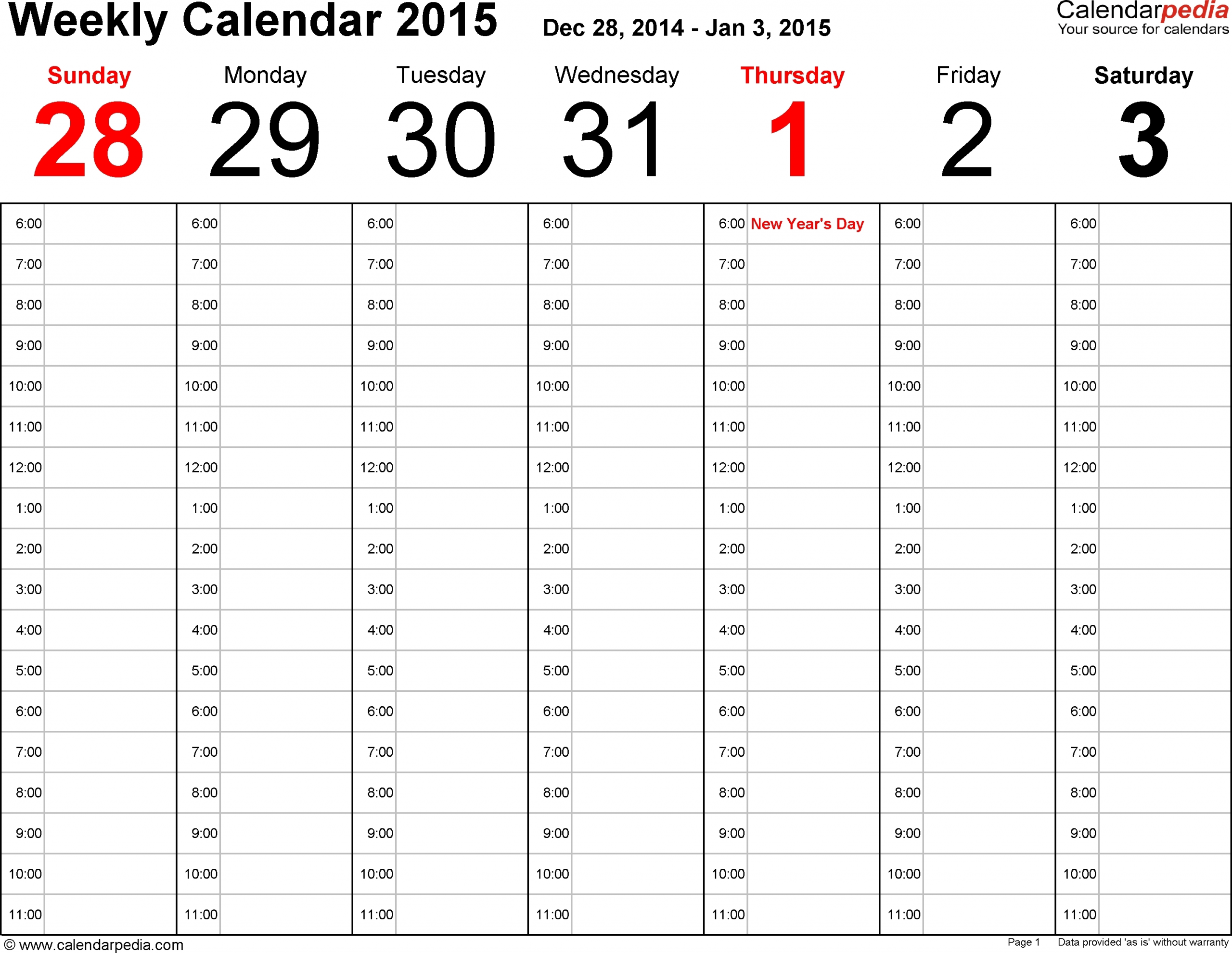 Free Printable 7 Day 15 Minute Appointment Calendar Sheets