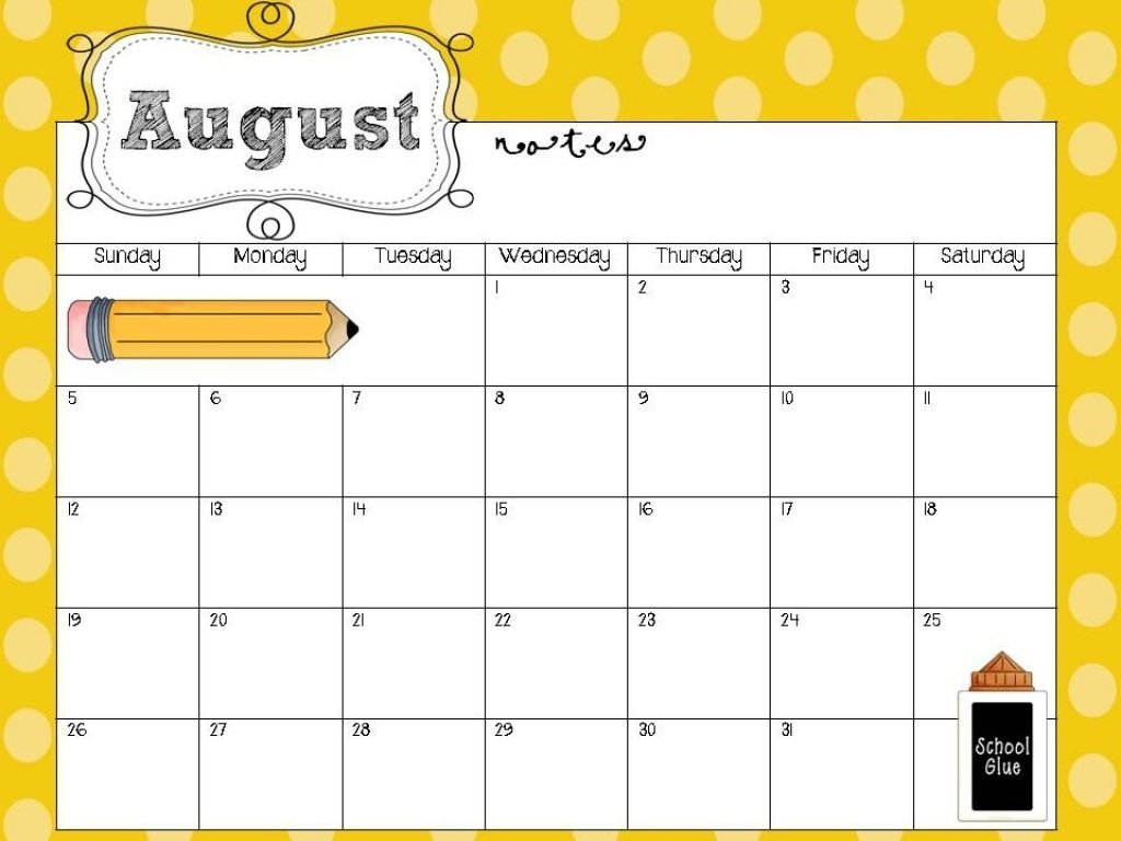 Free Printable Calendar For Teachers | Ten Free Printable