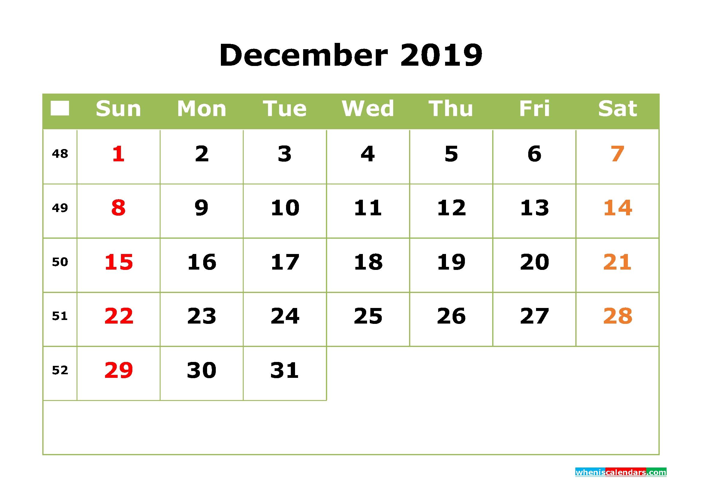 Free Printable Calendar Numbers For December | Calendar