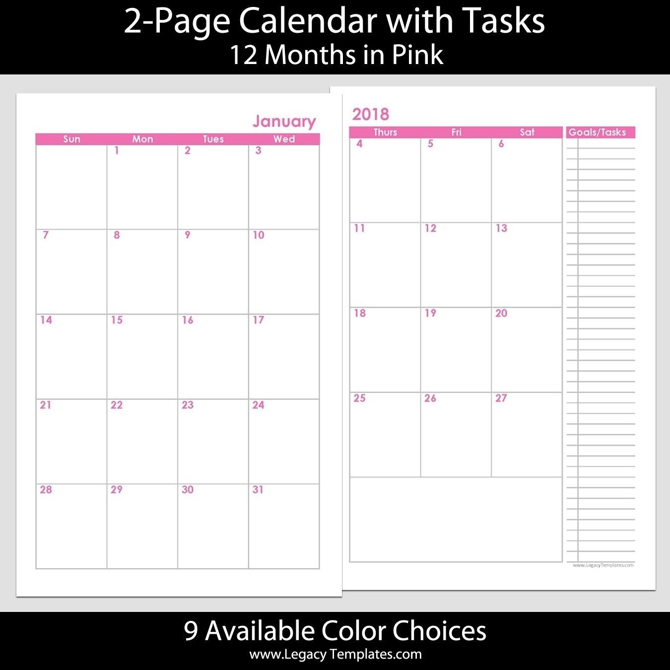 free printable calendars 5 1/2 x 8 1/2 | ten free