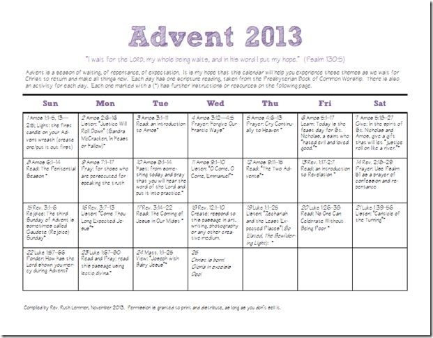 Free Printable Christian Advent Calendar | Ten Free