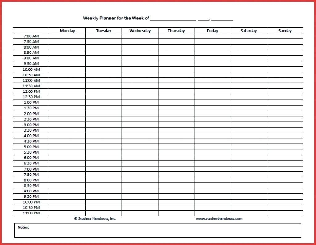 free printable daily calendar 15 minute increments | ten