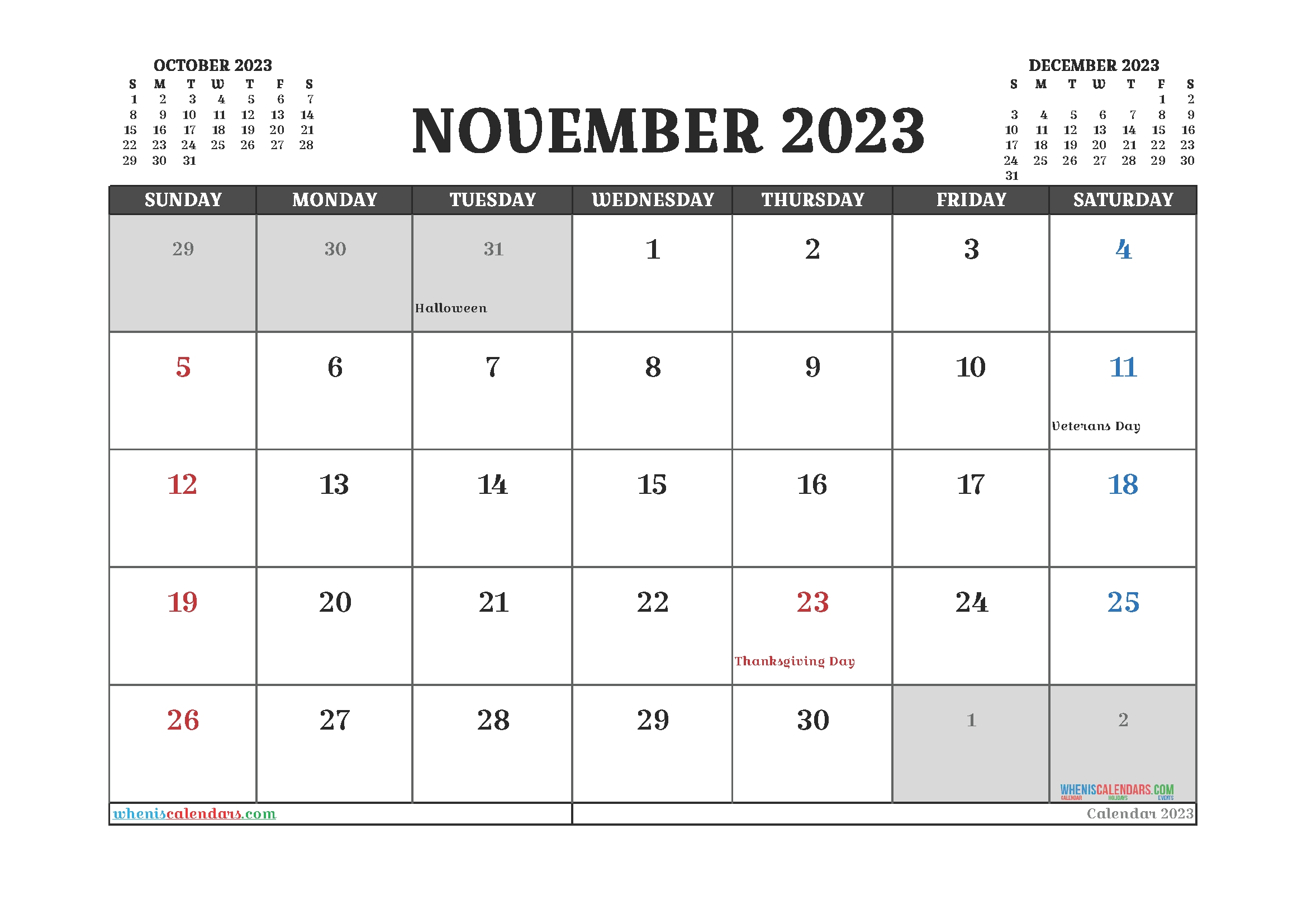 Free Printable December 2023 Calendar 12 Templates