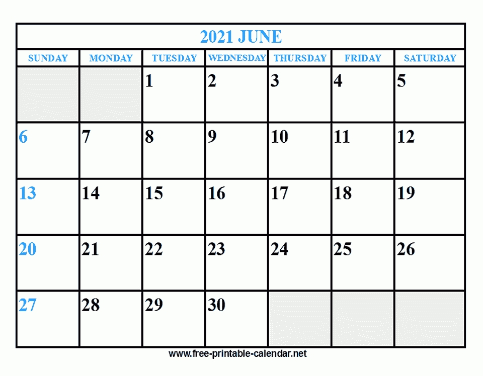 free printable june 2021 calendar