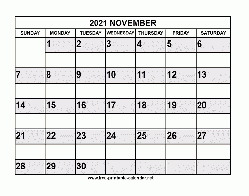 free printable november 2021 calendar