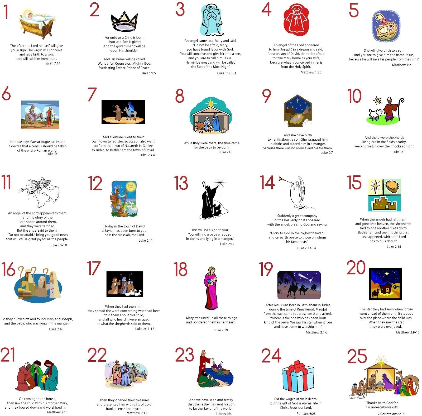 Free Printable Religious Advent Calendar | Ten Free