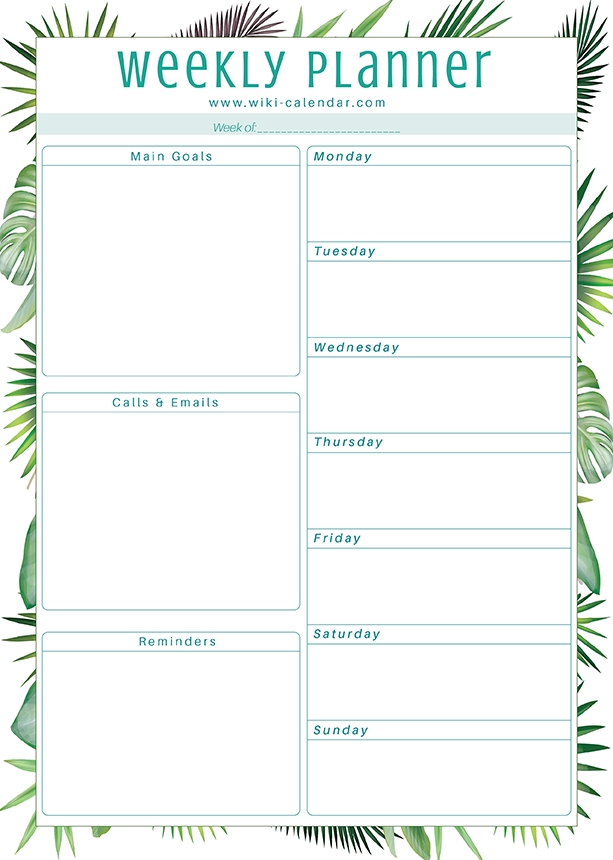 Free Printable Weekly Planner For 2021 Templates