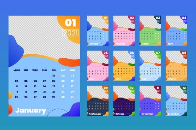 Free Vector | Abstract 2021 Calendar Template