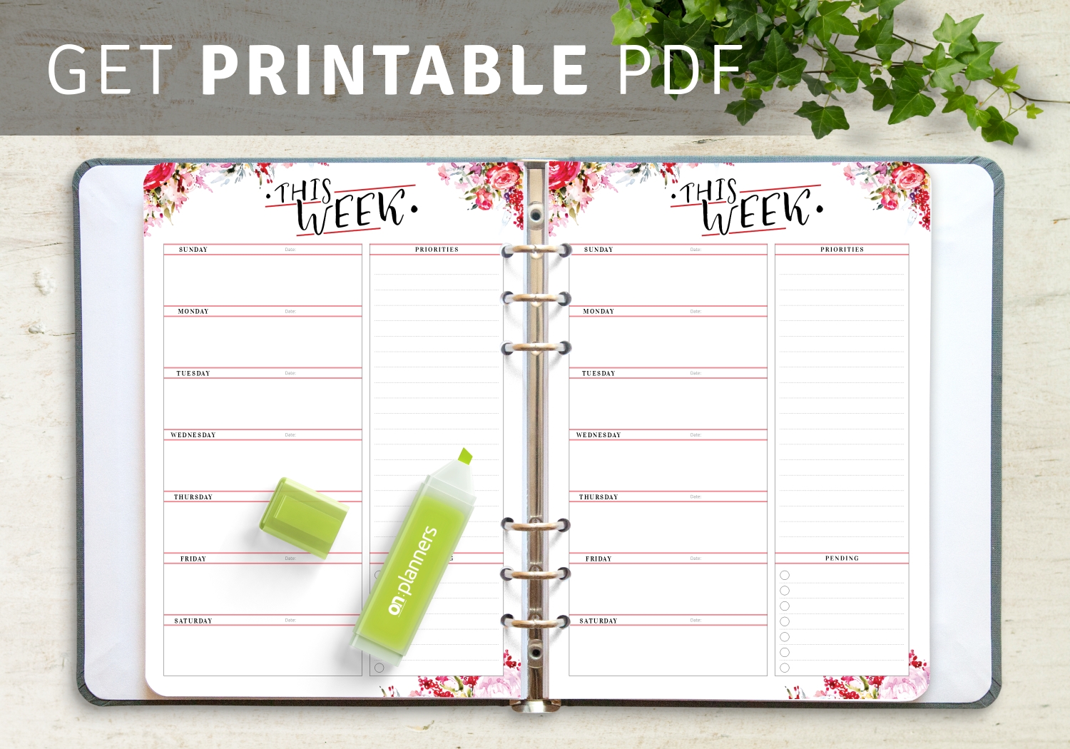 free week at a glance template | calendar printables free