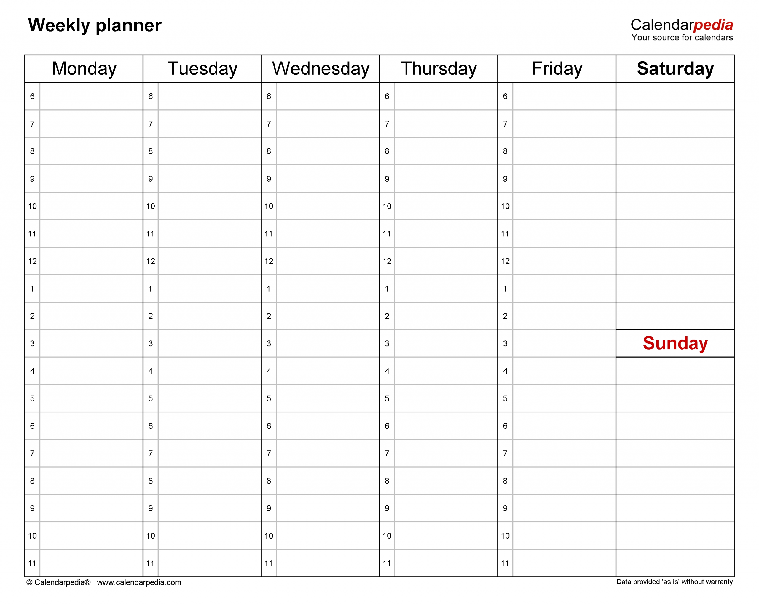 free weekly planners for microsoft word 20 templates