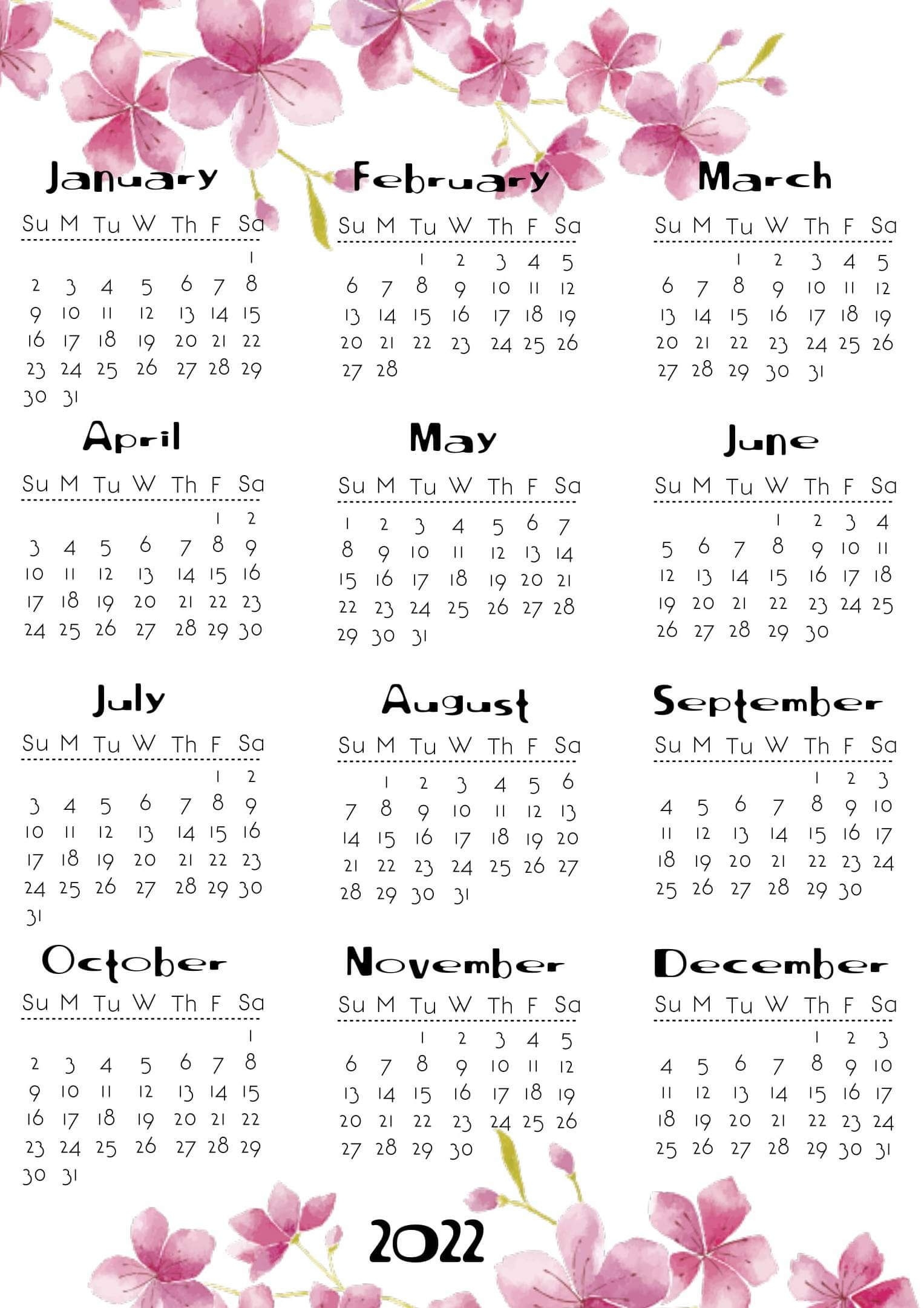 Free Yearly Calendar With Notes 2021 Template One
