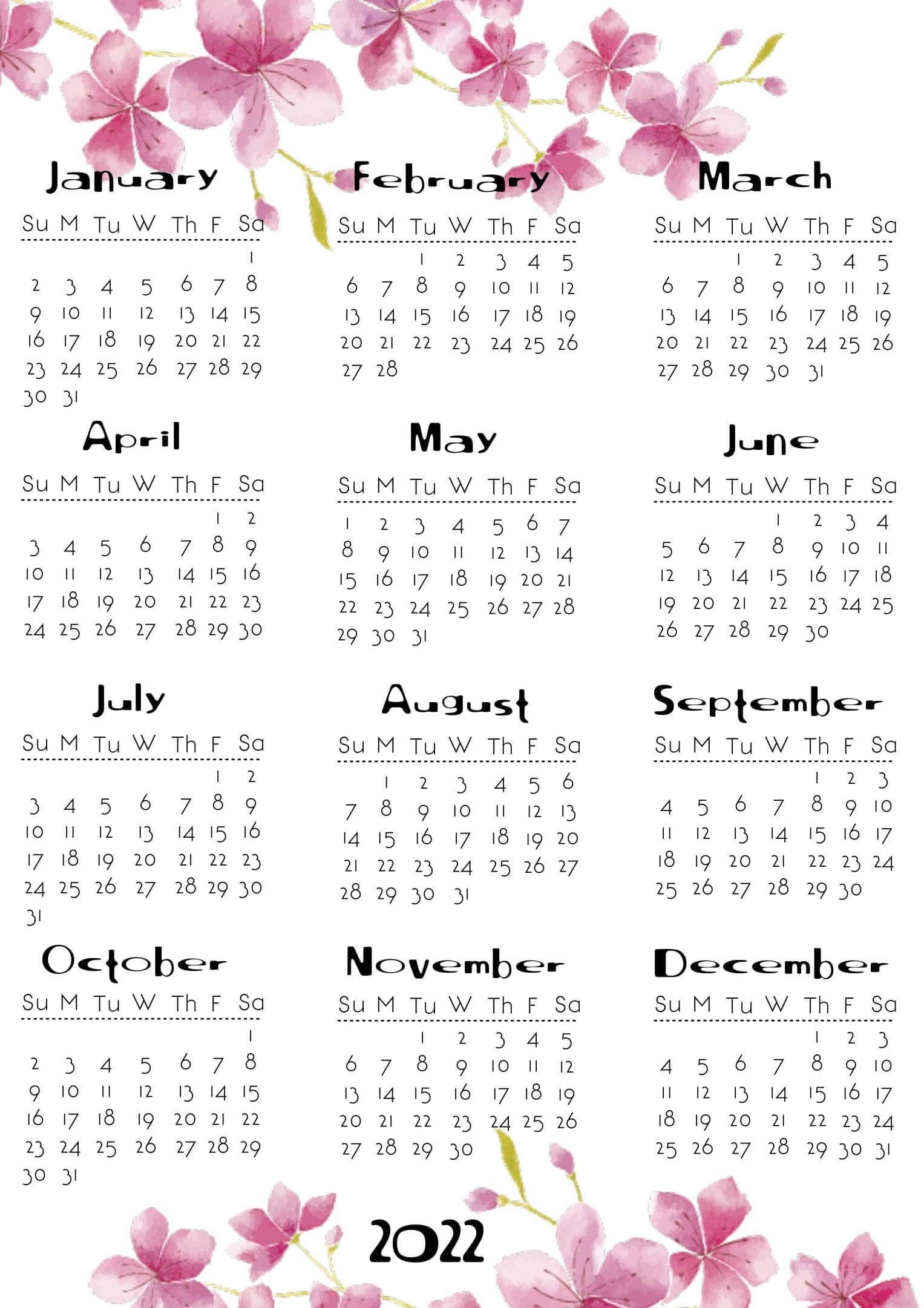 free yearly calendar with notes 2021 template one