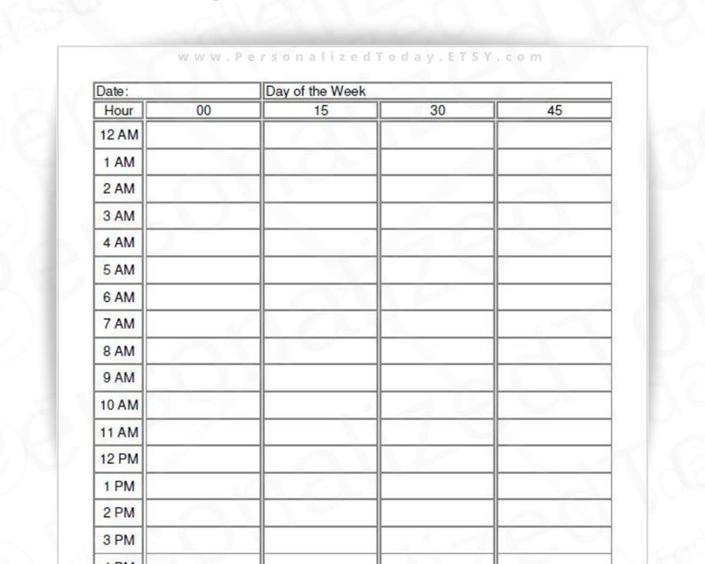 full day 15 minute planner fillable editable and printable
