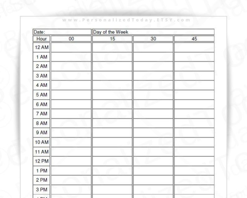 Full Day 15 Minute Planner Fillable Editable And Printable