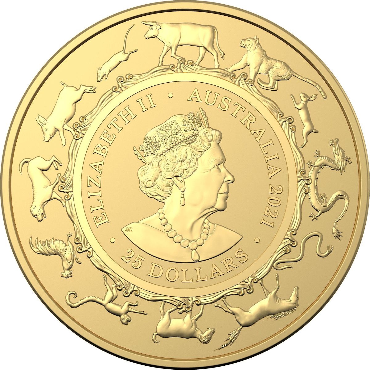 gold quarter ounce 2021 year of the ox (ram), coin from