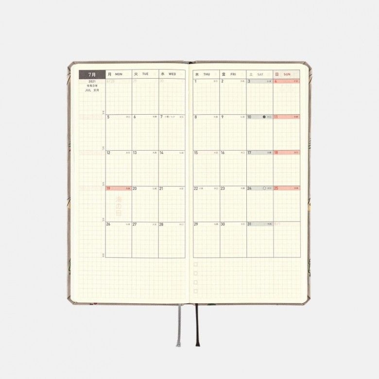 Hobonichi Techo 2021 Weeks Bow & Tie: Camp (wallet Size