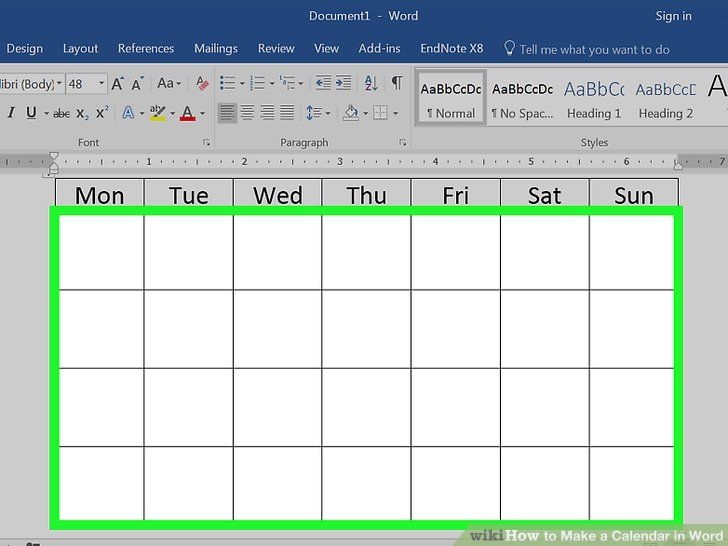 how to make a calendar in word (with pictures) wikihow