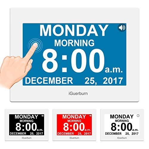 Iguerburn Talking Day Clock 8″ Large Display With