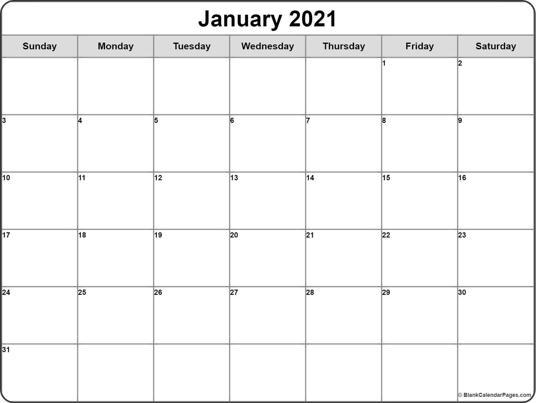 january 2021 calendar | 56 templates of 2021 printable