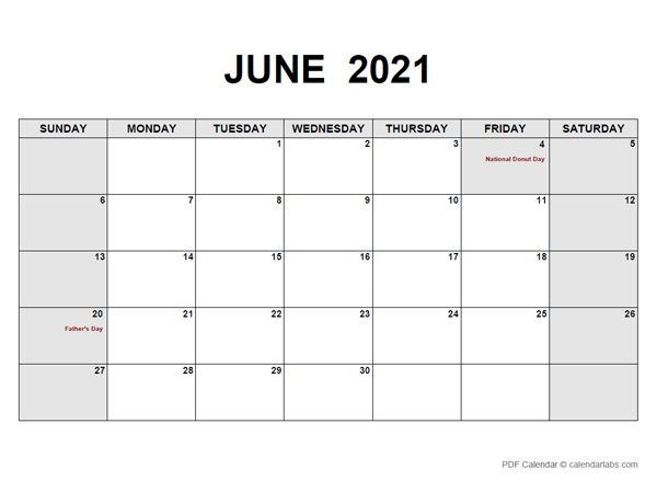 June 2021 Calendar | Calendarlabs